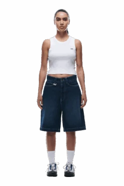 DENIM SHORTS DARK BLUE(Coated Denim Shorts Dark Blue) -6pm Season 0008 2406 6PM ECOM COLLECTION 2 LOOK 34 13379 min