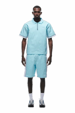 WARM UP NYLON HALF ZIP LIGHT BLUE(Warm Up Nylon Half Zip Light Blue)