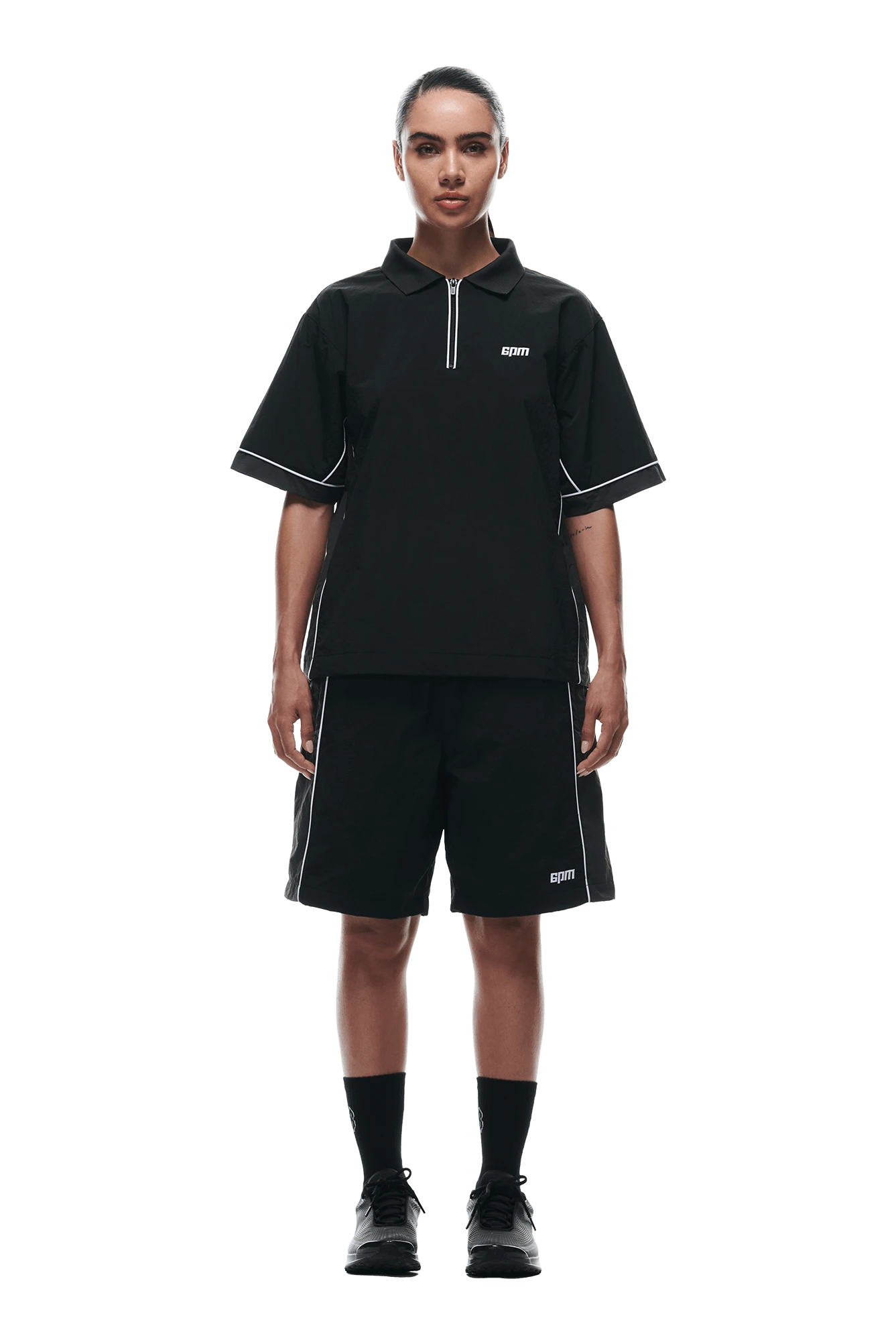 WARM UP NYLON HALF ZIP BLACK(Warm Up Nylon Half Zip Black) 4 WARM UP NYLON HALF ZIP BLACK(Warm Up Nylon Half Zip Black) - Image 4