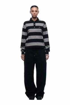 LS STRIPED POLO BLACK(Ls Striped Polo Black) -6pm Season 1337x2005 6PM Spring 0053 250310 6PM ECOM LOOK 18 979 min