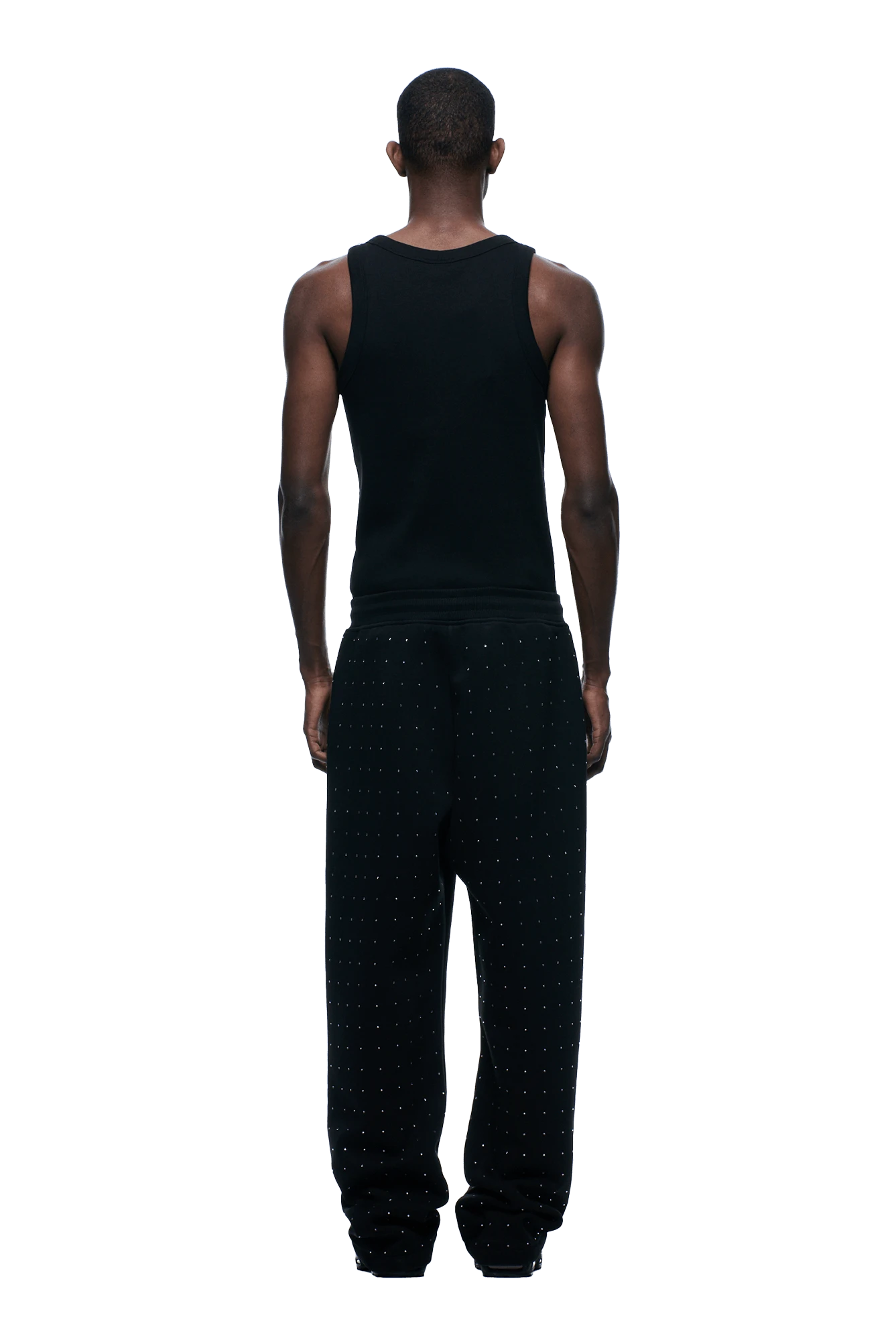 RHINESTONE OPEN LEG JOGGER BLACK(Rhinestone Open Leg Jogger Black) 4 RHINESTONE OPEN LEG JOGGER BLACK(Rhinestone Open Leg Jogger Black) - Image 4