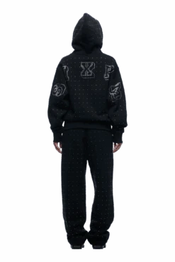 RHINESTONE LETTER ZIP HOODIE BLACK(Rhinestone Letter Zip Hoodie Black) -6pm Season 1337x2005 6PM Spring 0130 250310 6PM ECOM LOOK 05 426 min