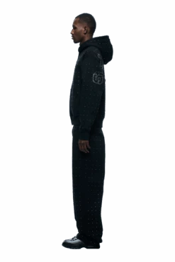 RHINESTONE LETTER ZIP HOODIE BLACK(Rhinestone Letter Zip Hoodie Black) -6pm Season 1337x2005 6PM Spring 0136 250310 6PM ECOM LOOK 05 344 min