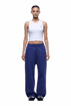 RHINESTONE OPEN LEG JOGGER BLUE(Rhinestone Open Leg Jogger Blue) -6pm Season 1337x2005 6PM Spring 0148 250310 6PM ECOM LOOK 03 258 min