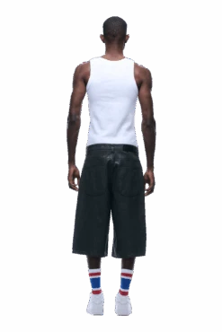 COATED DENIM SHORTS DARK CHROME(Coated Denim Dark Chrome) -6pm Season 1337x2005 6PM 0048 2500610 6PM ECOM LOOK 32 1533 min