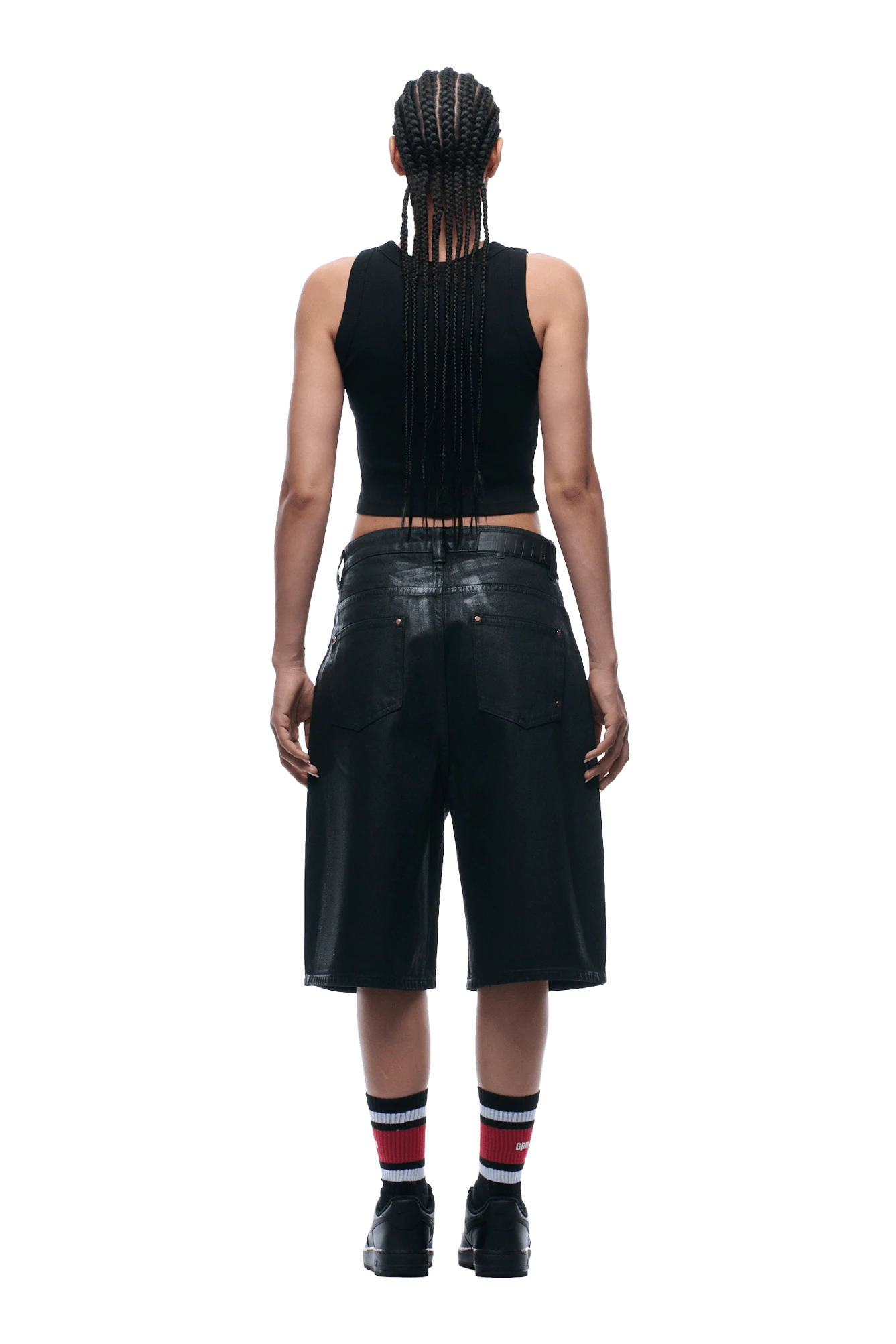 COATED DENIM SHORTS BLACK(Coated Denim Shorts Black 25) 7 COATED DENIM SHORTS BLACK(Coated Denim Shorts Black 25) - Image 7