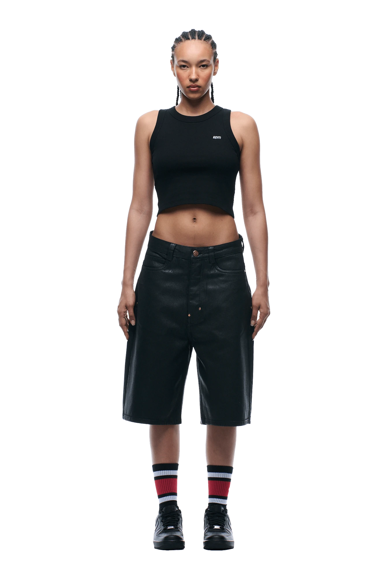 COATED DENIM SHORTS BLACK(Coated Denim Shorts Black 25) 5 COATED DENIM SHORTS BLACK(Coated Denim Shorts Black 25) - Image 5