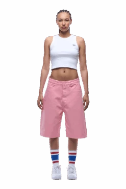 COATED DENIM SHORTS PINK(Coated Denim Shorts Pink) -6pm Season 1337x2005 6PM 0101 2500610 6PM ECOM LOOK 23 0814 min