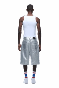 COATED DENIM SHORTS SILVER SURFER(Coated Denim Shorts Silver Surfer) -6pm Season 1337x2005 6PM 0129 2500610 6PM ECOM LOOK 18 0607