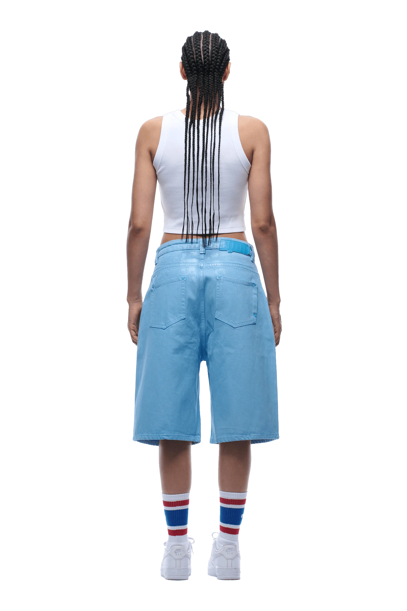 COATED DENIM SHORTS BABY BLUE(Coated Denim Shorts Baby Blue) 7 COATED DENIM SHORTS BABY BLUE(Coated Denim Shorts Baby Blue) - Image 7