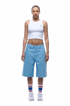 COATED DENIM SHORTS BABY BLUE(Coated Denim Shorts Baby Blue) 11 COATED DENIM SHORTS BABY BLUE(Coated Denim Shorts Baby Blue) -6pm Season 1337x2005 6PM 0140 2500610 6PM ECOM LOOK 16 1020