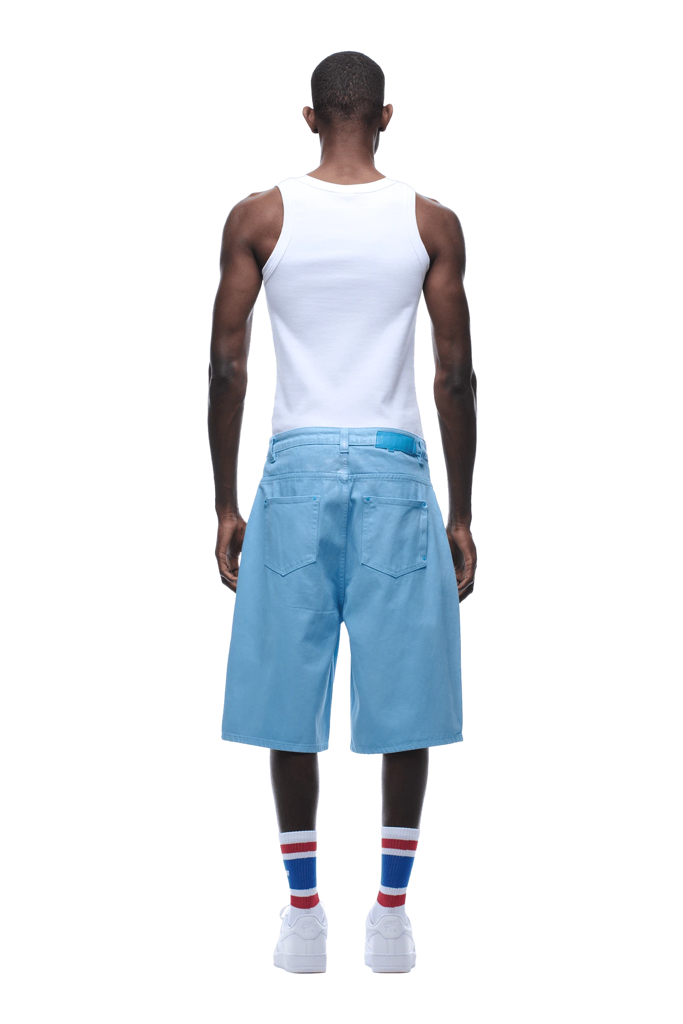 COATED DENIM SHORTS BABY BLUE(Coated Denim Shorts Baby Blue) 4 COATED DENIM SHORTS BABY BLUE(Coated Denim Shorts Baby Blue) - Image 4