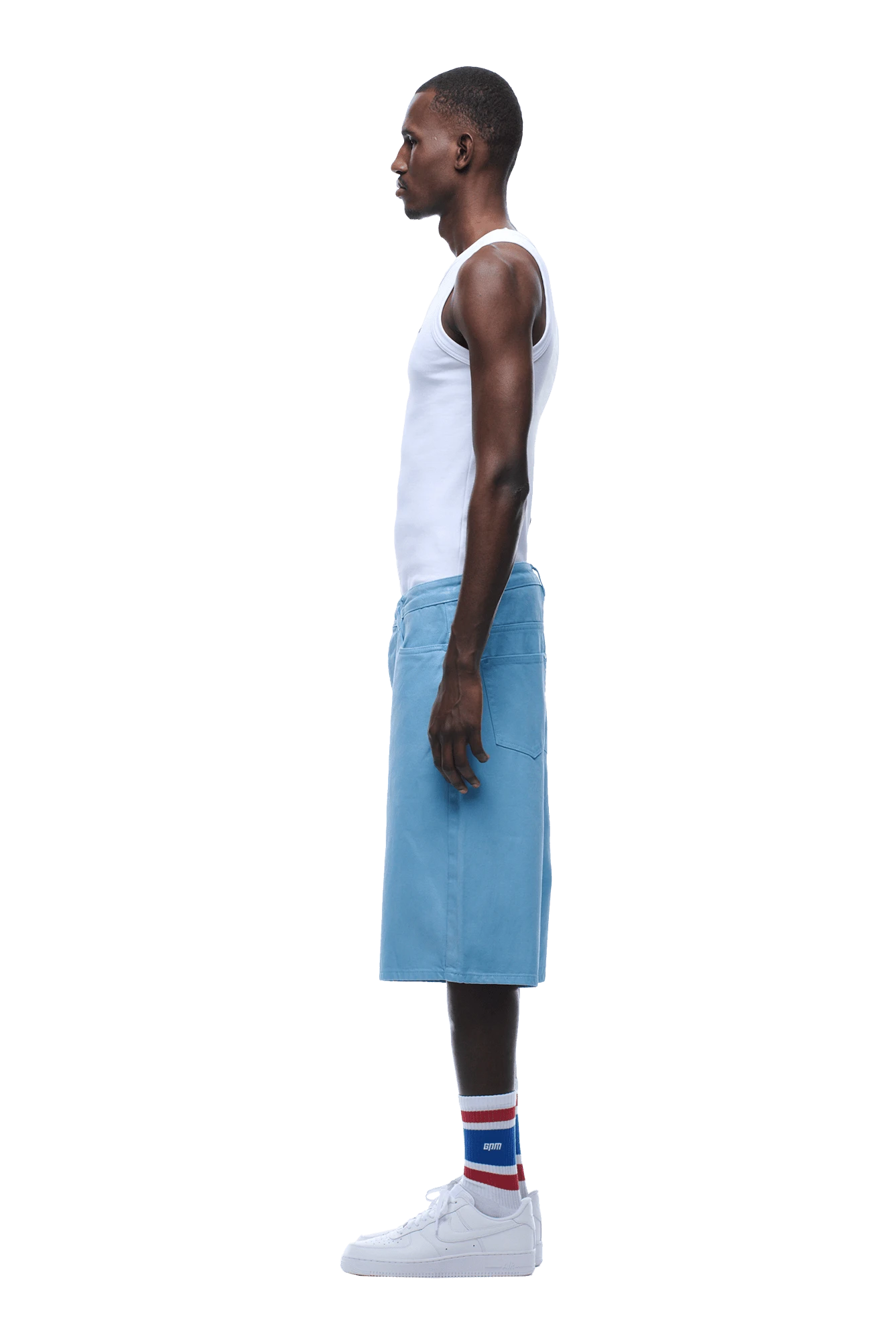 COATED DENIM SHORTS BABY BLUE(Coated Denim Shorts Baby Blue) 3 COATED DENIM SHORTS BABY BLUE(Coated Denim Shorts Baby Blue) - Image 3