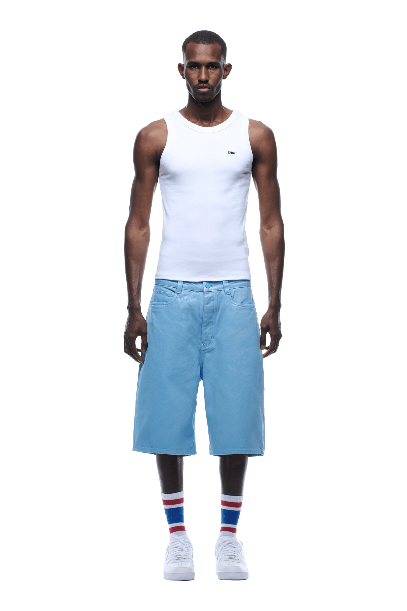 COATED DENIM SHORTS BABY BLUE(Coated Denim Shorts Baby Blue) 2 COATED DENIM SHORTS BABY BLUE(Coated Denim Shorts Baby Blue) - Image 2