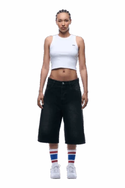 WASHED DENIM SHORTS BLACK(Washed Denim Shorts Black) -6pm Season 1337x2005 6PM 0173 2500610 6PM ECOM LOOK 10 0781