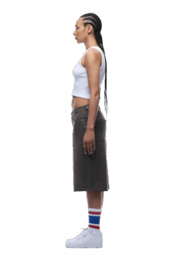 COATED DENIM SHORTS WASHED BROWN(Coated Denim Shorts Washed Brown) -6pm Season 1337x2005 6PM 0196 2500610 6PM ECOM LOOK 6 0383