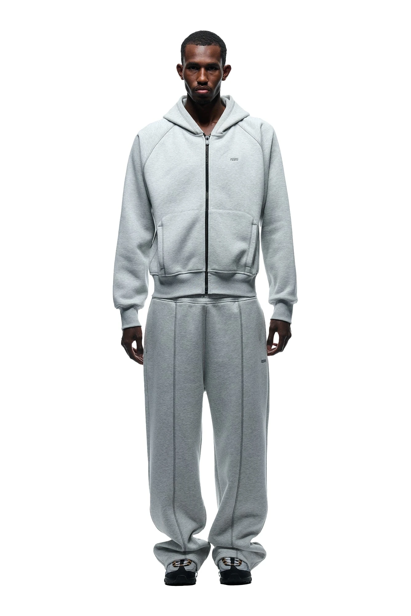 COVERLOCK ZIP-HOODIE(Zip Hoodie With Coverlock Stitching Grey) 1 COVERLOCK ZIP-HOODIE(Zip Hoodie With Coverlock Stitching Grey)