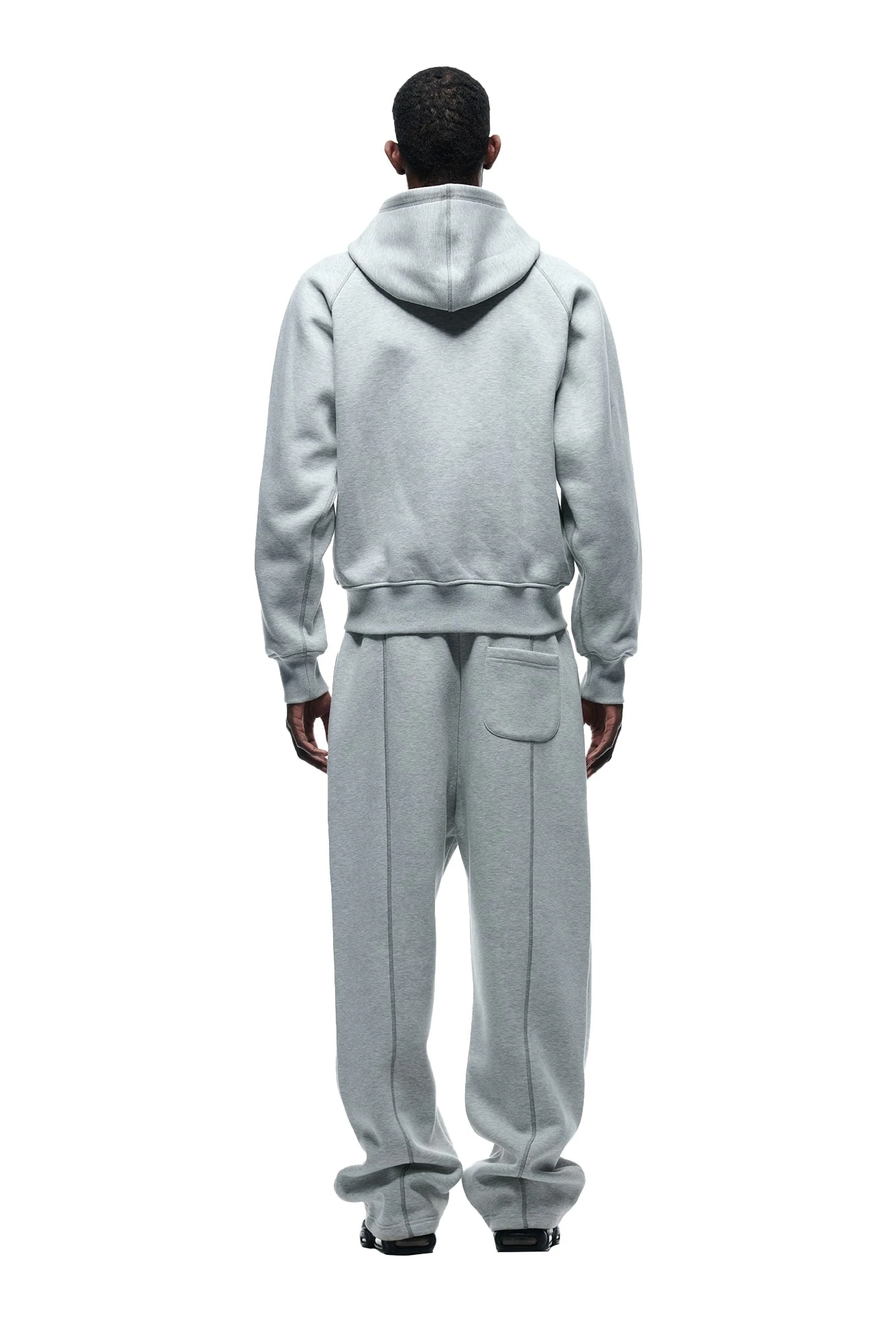 COVERLOCK ZIP-HOODIE(Zip Hoodie With Coverlock Stitching Grey) 3 COVERLOCK ZIP-HOODIE(Zip Hoodie With Coverlock Stitching Grey) - Image 3