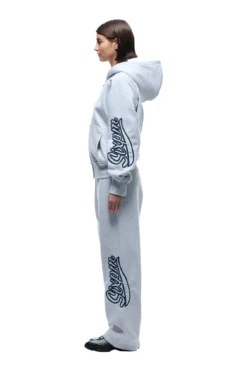 WAVE LOGO ZIP HOODIE LIGHT GREY(Zip Hoodie With Wave Logo Light Grey) -6pm Season 1337x2005 0073 141124 6PM BF24 LOOK 13 0484