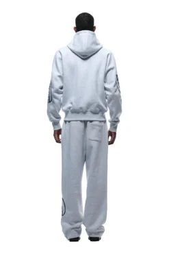 WAVE LOGO ZIP HOODIE LIGHT GREY(Zip Hoodie With Wave Logo Light Grey) -6pm Season 1337x2005 0077 141124 6PM BF24 LOOK 13 0823