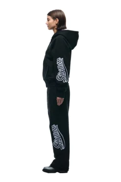 WAVE LOGO ZIP HOODIE BLACK(Zip Hoodie With Wave Logo Black) -6pm Season 1337x2005 0091 141124 6PM BF24 LOOK 16 0570