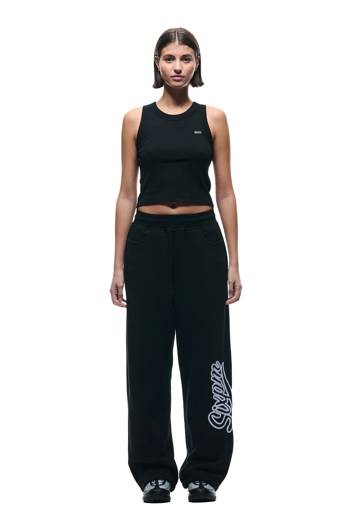 WAVE LOGO OPEN LEG BLACK(Open Leg Jogger With Wave Logo Black) 4 WAVE LOGO OPEN LEG BLACK(Open Leg Jogger With Wave Logo Black) - Image 4