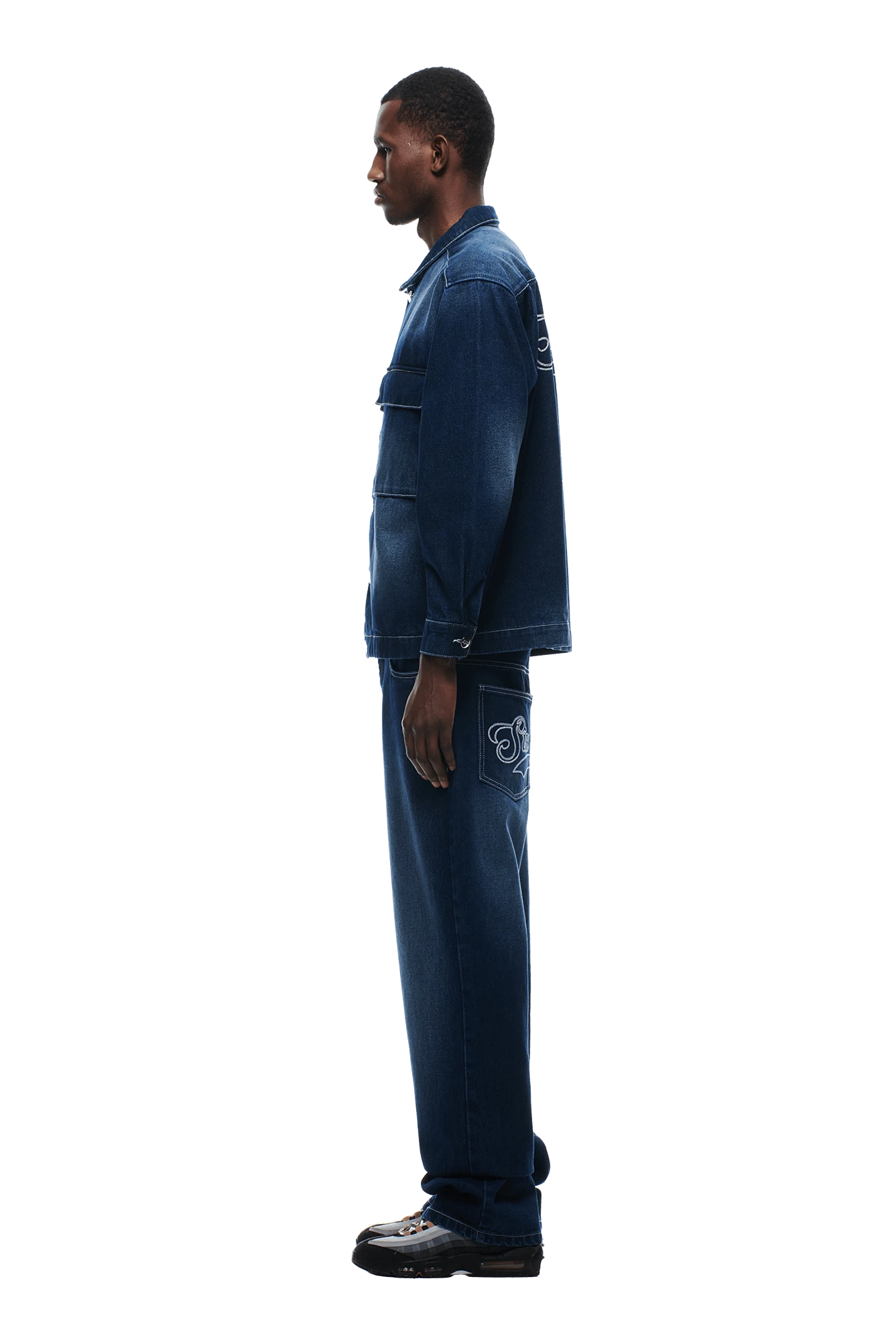 SCRIPT LOGO DENIM JACKET DARK BLUE(Script Logo Denim Jacket Dark Blue) 3 SCRIPT LOGO DENIM JACKET DARK BLUE(Script Logo Denim Jacket Dark Blue) - Image 3