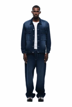 SCRIPT LOGO DENIM JACKET DARK BLUE(Script Logo Denim Jacket Dark Blue)