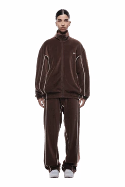 VELOURS TRACK JACKET CHOCOLATE BROWN(Velours Track Jacket Chocolate Brown) -6pm Season 2005x1337 0093 240425 6PM ECOM LOOK 2 0170 min