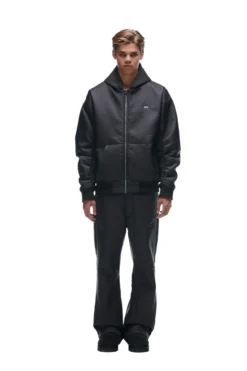 CRINKLE ZIP JACKET BLACK(Crinkle Zip Hoodie Black)