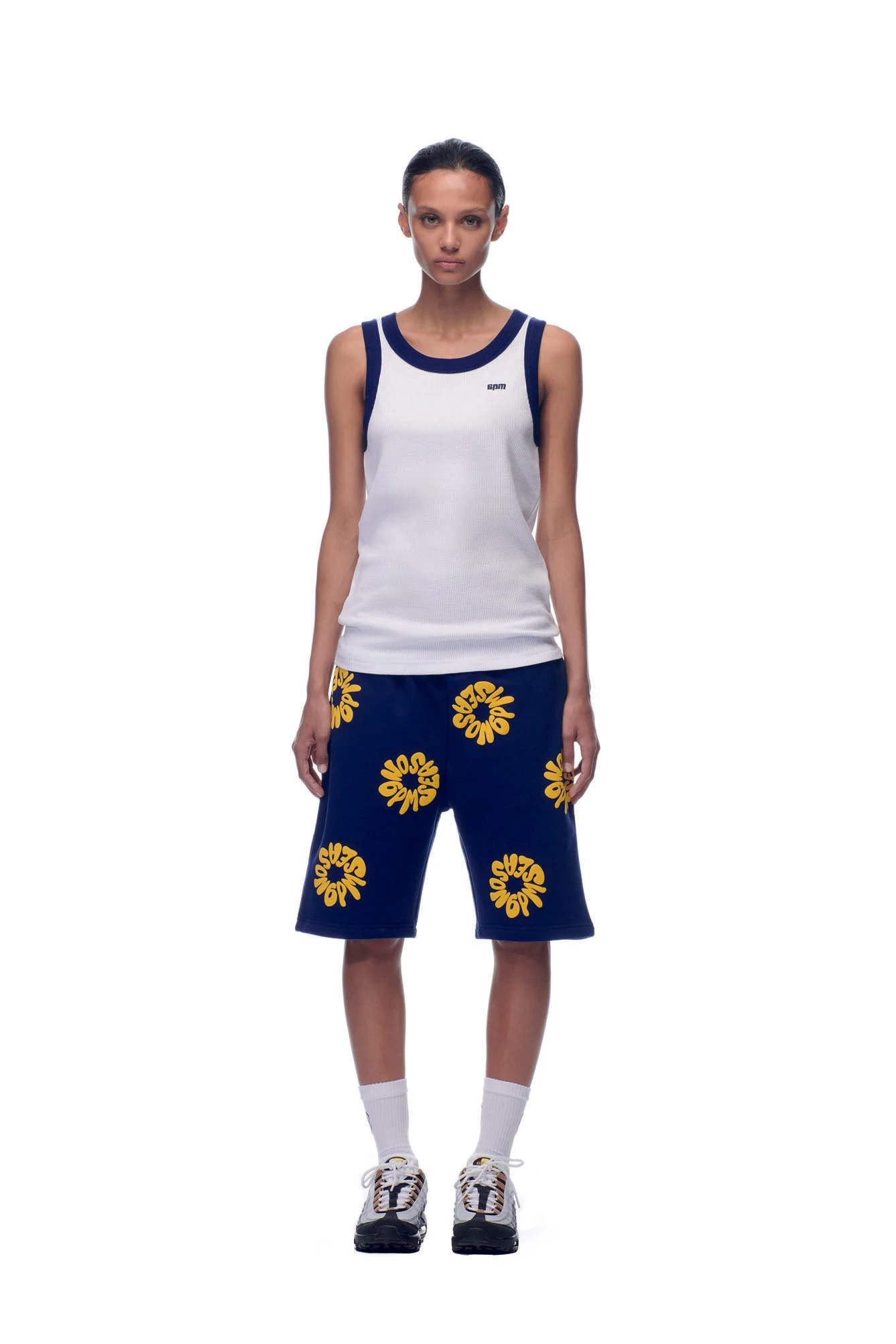 NH TANKTOP WHITE/NAVY(Tanktop Waffle Knit White Navy) 4 NH TANKTOP WHITE/NAVY(Tanktop Waffle Knit White Navy) - Image 4