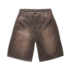 COATED DENIM SHORTS WASHED BROWN(Coated Denim Shorts Washed Brown)