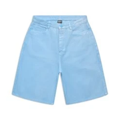 COATED DENIM SHORTS BABY BLUE(Coated Denim Shorts Baby Blue)