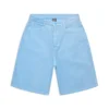 COATED DENIM SHORTS BABY BLUE(Coated Denim Shorts Baby Blue)