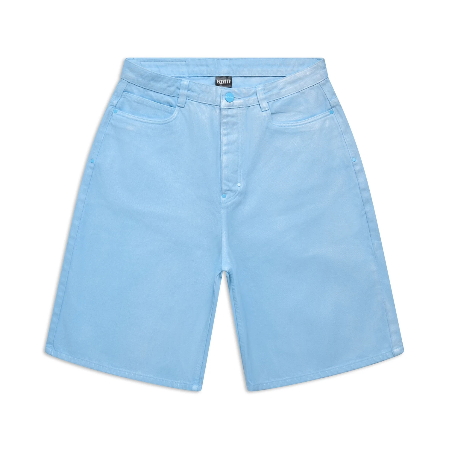 COATED DENIM SHORTS BABY BLUE(Coated Denim Shorts Baby Blue) 1 COATED DENIM SHORTS BABY BLUE(Coated Denim Shorts Baby Blue)