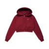 WMNS CROPPED ZIP HOODIE WINE RED(Wmns Cropped Zip Hoodie Wine Red)