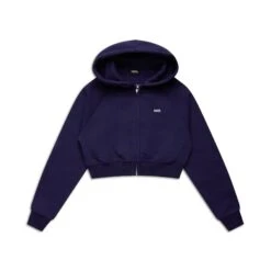 WMNS CROPPED ZIP HOODIE ORBIT BLUE(Wmns Cropped Zip Hoodie Orbit Blue)