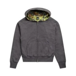 WAFFLE LINED ZIP HOODIE GREY CAMO(Waffle Lined Zip Hoodie Grey Camo)