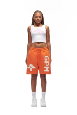 LOGO SHORTS ORANGE(Logo Shorts Orange) -6pm Season 6PM vVERTABRAE Look 07 Sweatshorts Female orange 0249